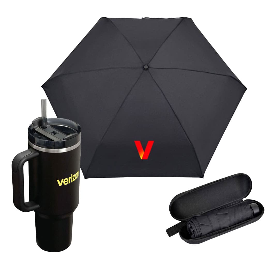 Stanley 40oz Tumbler &  39" Recycled Manual Mini Folding Umbrella (Pacific)