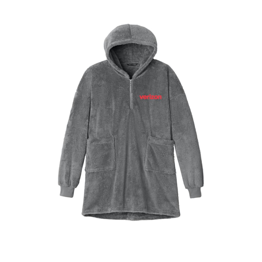 Plush Blanket Poncho - Smoke Gray