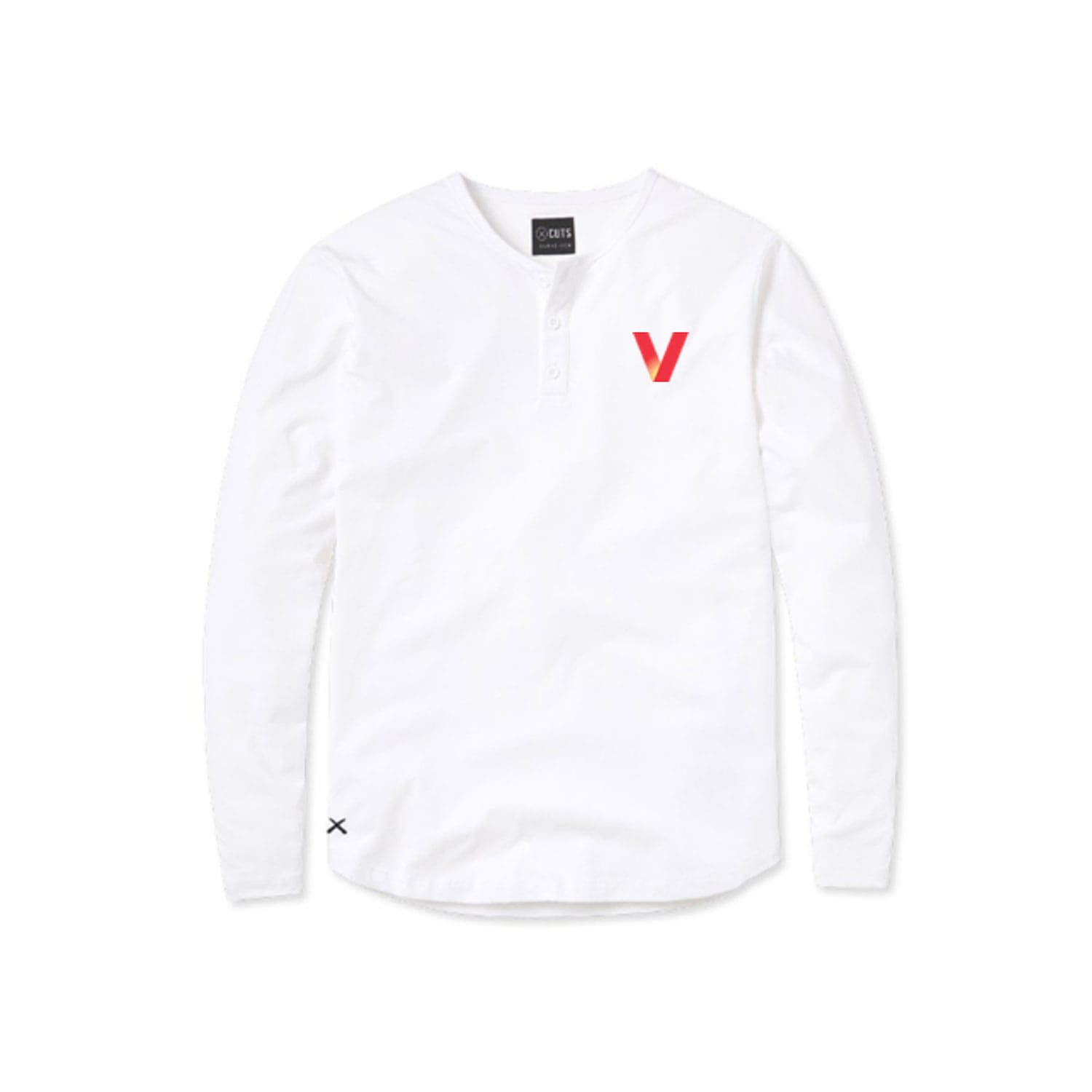 CUTS Mens AO LS Henley white